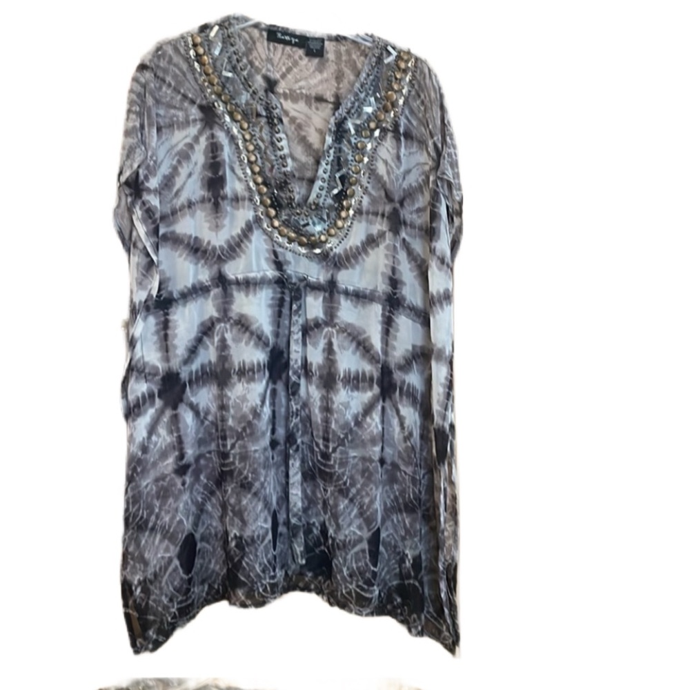 Raviya beaded Tye dye cover up size large